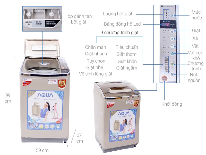 Cách vệ sinh máy giặt Aqua - Điện Máy Phát Đạt